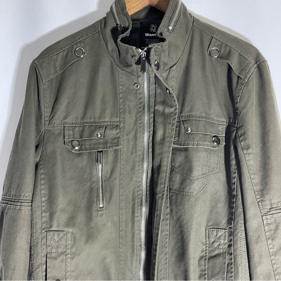Wantdo Men’s Stand Collar Cotton Military Coat Army Green Five Pockets Size SM - Picture 6 of 16